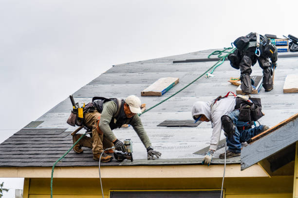 Professional Gutter Installation technician working in Conyers, GA